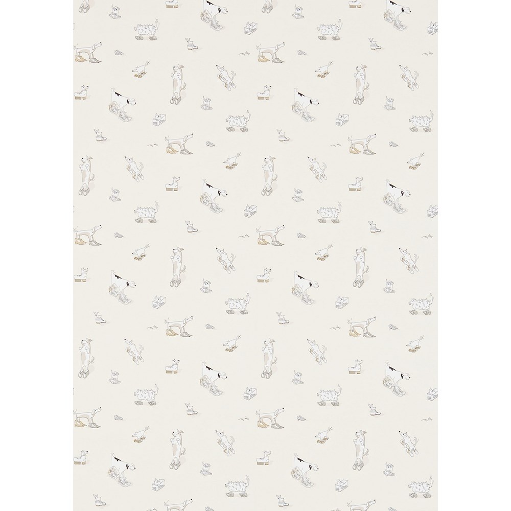 Dogs in Clogs Wallpaper 214014 by Sanderson in Vanilla White